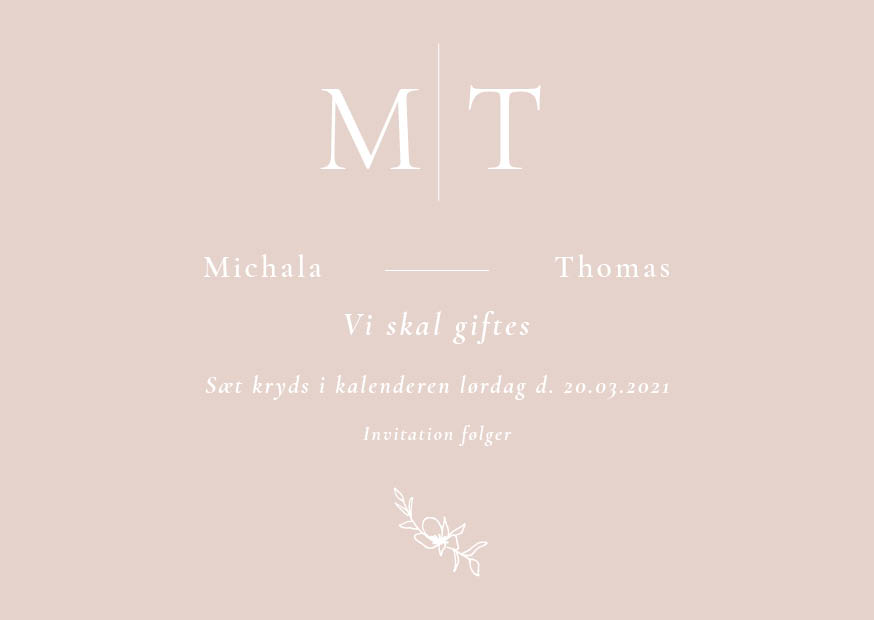 Minimalistisk - Michala & Thomas Save the Date